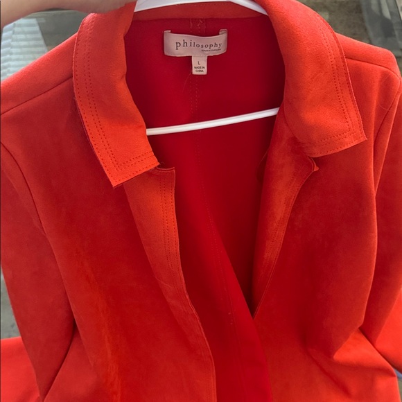Philosophy orange Women's long car coat. - Picture 6 of 6